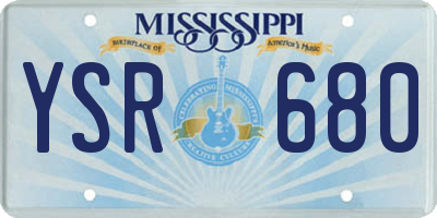 MS license plate YSR680
