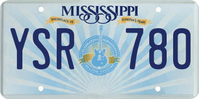 MS license plate YSR780