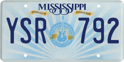 MS license plate YSR792