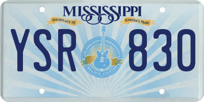 MS license plate YSR830