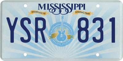 MS license plate YSR831