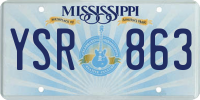 MS license plate YSR863