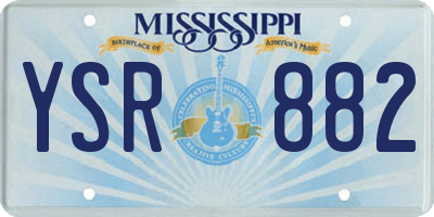 MS license plate YSR882