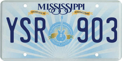 MS license plate YSR903