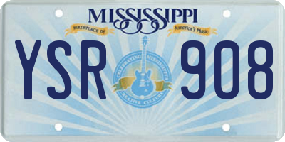 MS license plate YSR908