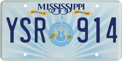 MS license plate YSR914