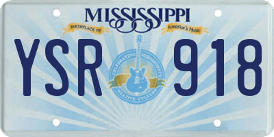 MS license plate YSR918