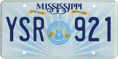 MS license plate YSR921