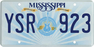 MS license plate YSR923