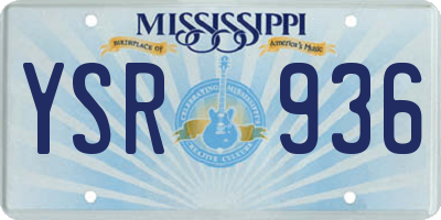 MS license plate YSR936