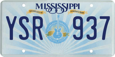 MS license plate YSR937