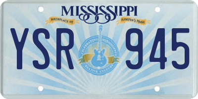 MS license plate YSR945