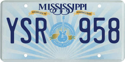 MS license plate YSR958