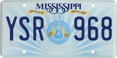 MS license plate YSR968