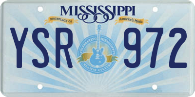 MS license plate YSR972