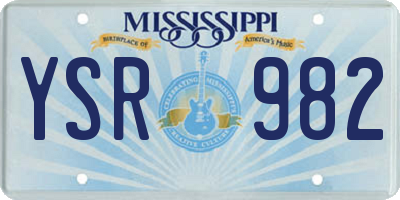 MS license plate YSR982