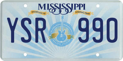 MS license plate YSR990