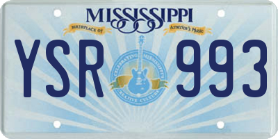 MS license plate YSR993