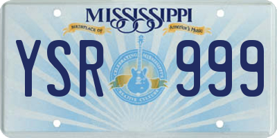 MS license plate YSR999