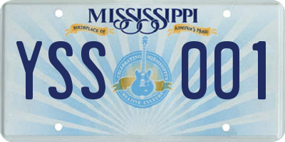 MS license plate YSS001