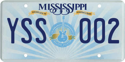 MS license plate YSS002
