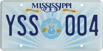 MS license plate YSS004