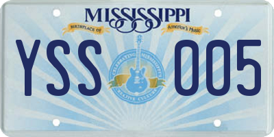 MS license plate YSS005