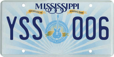 MS license plate YSS006