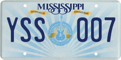 MS license plate YSS007