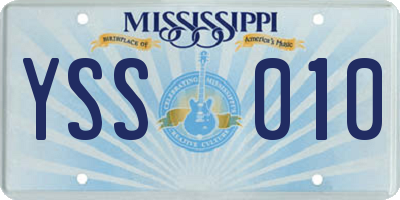 MS license plate YSS010