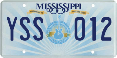 MS license plate YSS012