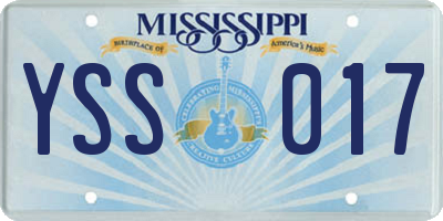 MS license plate YSS017