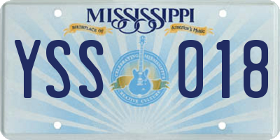 MS license plate YSS018