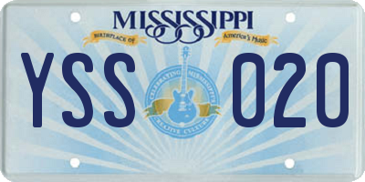 MS license plate YSS020