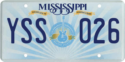 MS license plate YSS026