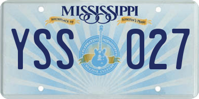 MS license plate YSS027