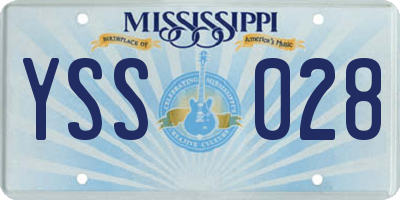 MS license plate YSS028