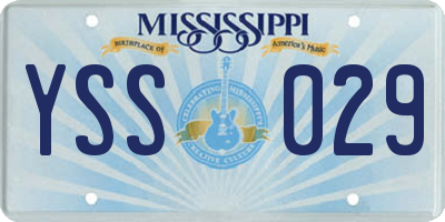 MS license plate YSS029