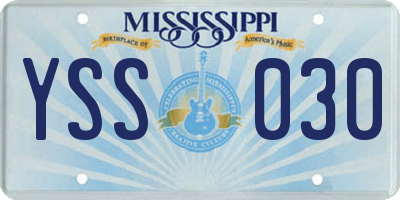 MS license plate YSS030