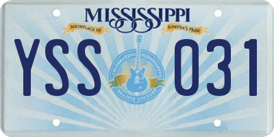 MS license plate YSS031
