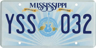 MS license plate YSS032
