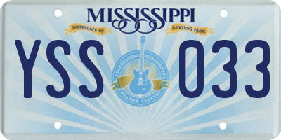 MS license plate YSS033