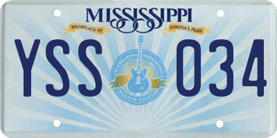 MS license plate YSS034
