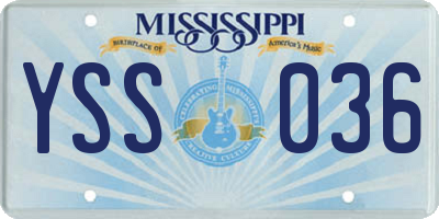 MS license plate YSS036