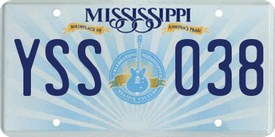MS license plate YSS038