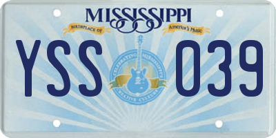 MS license plate YSS039