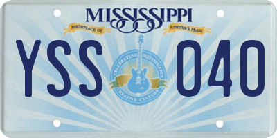 MS license plate YSS040
