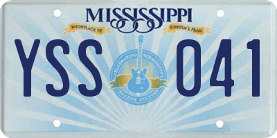 MS license plate YSS041
