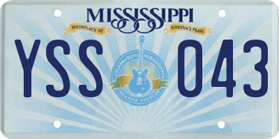 MS license plate YSS043