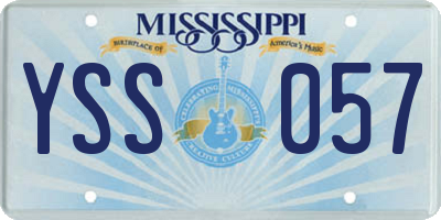 MS license plate YSS057